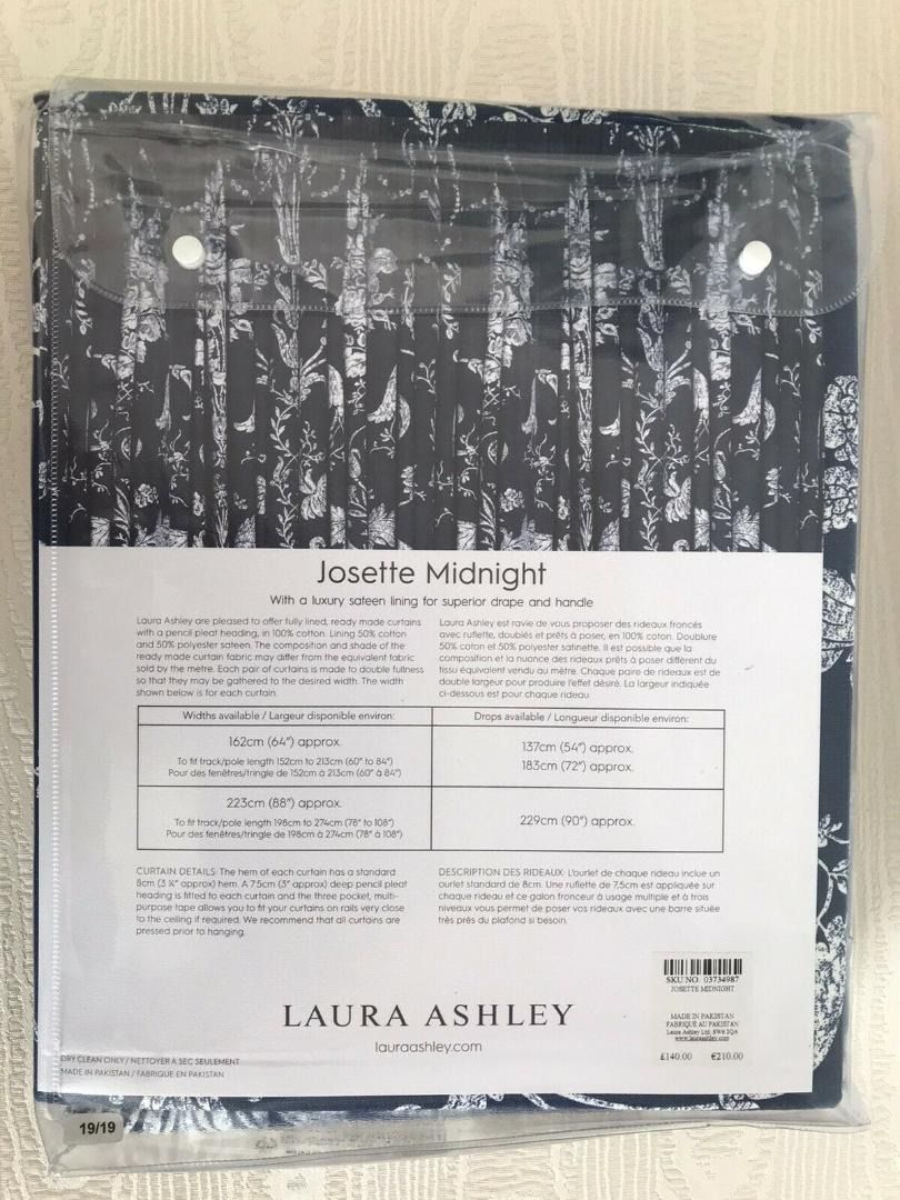 LAURA ASHLEY - ローラアシュレイ ジョゼッテ ミッドナイト カーテン 162x183cm ローラアシュレイ ジョゼッテ ミッドナイト カーテン 162x183cm