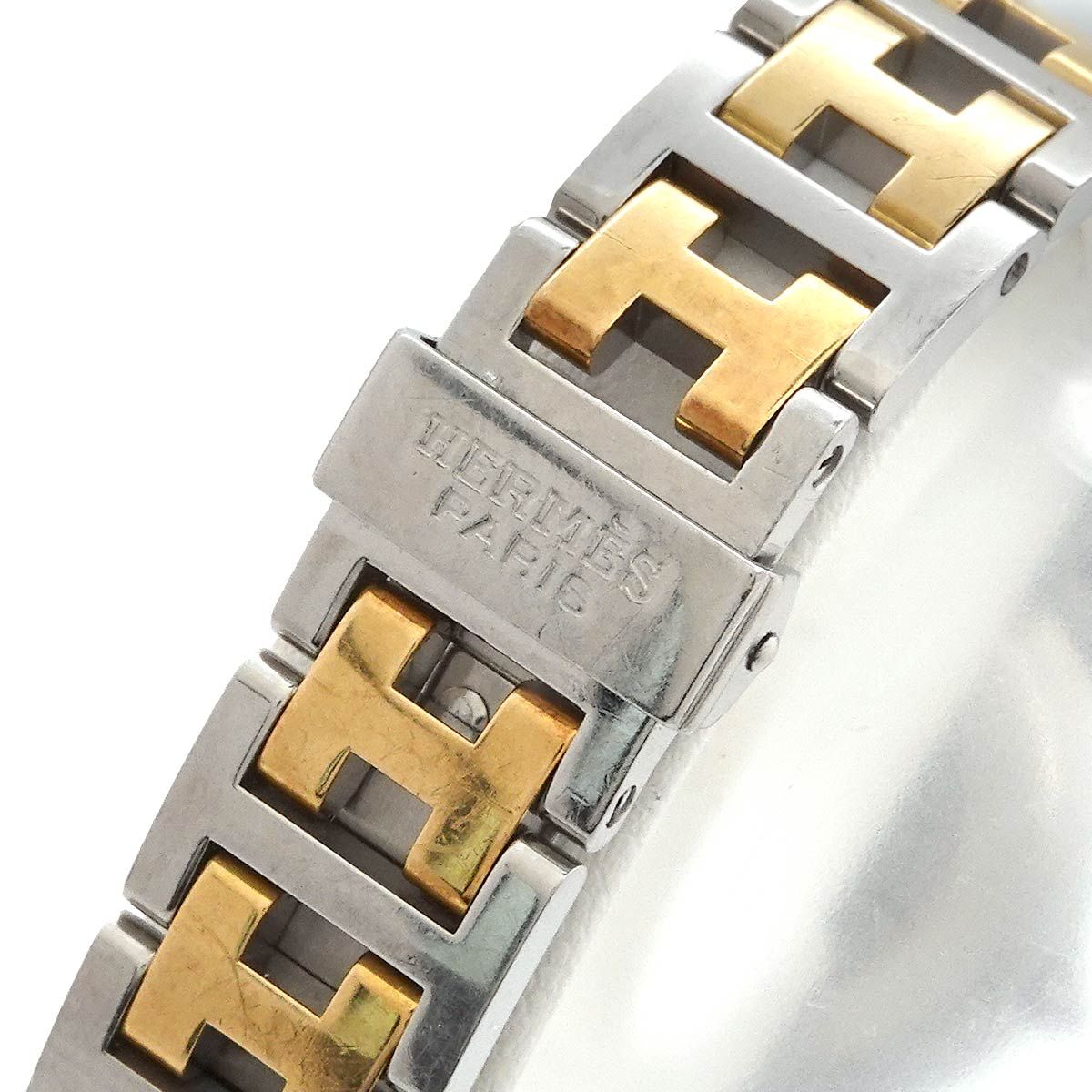 エルメス HERMES クリッパー コンビ CL4 220 レディース 腕時計 デイト  