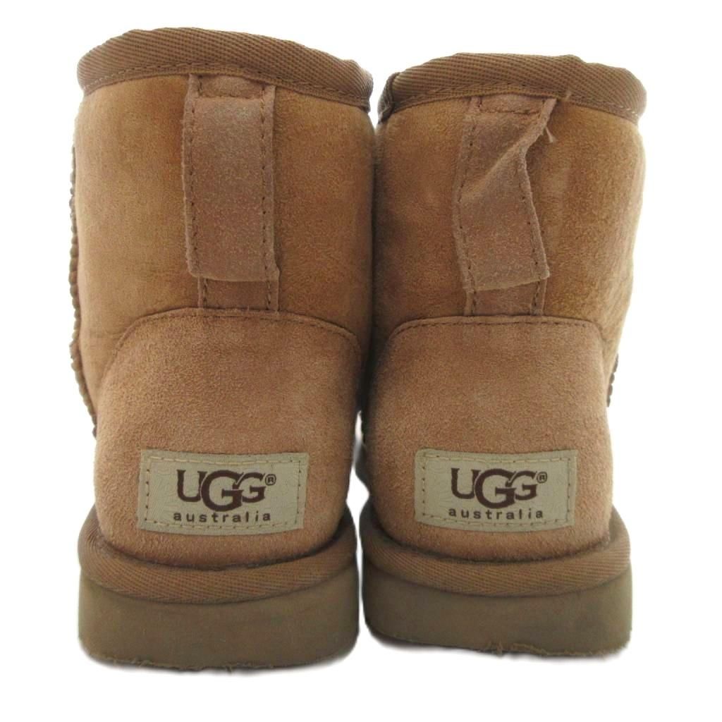 アグ UGG 5854 CLASSIC MINI ブーツ ムートン スエード 24cm 茶