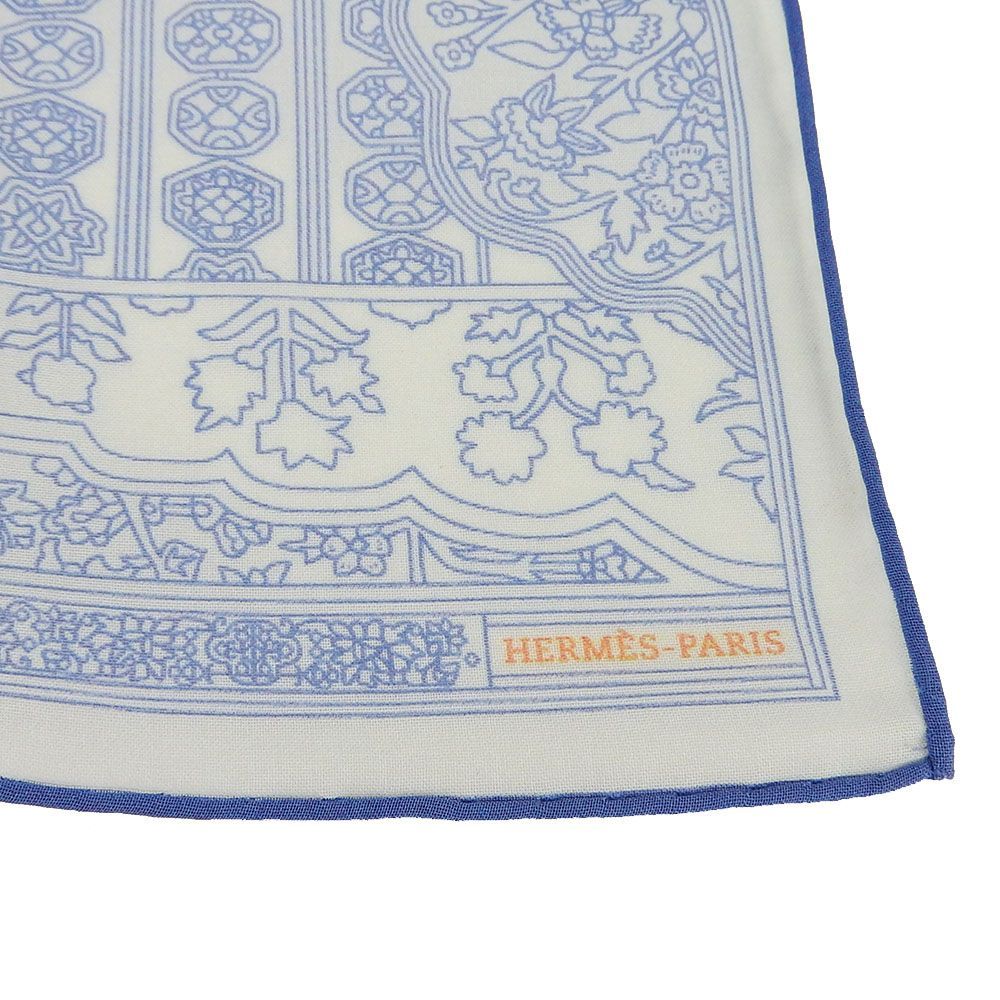 中古】 未使用展示品 エルメス ハンカチーフ コットン100％ ブルー