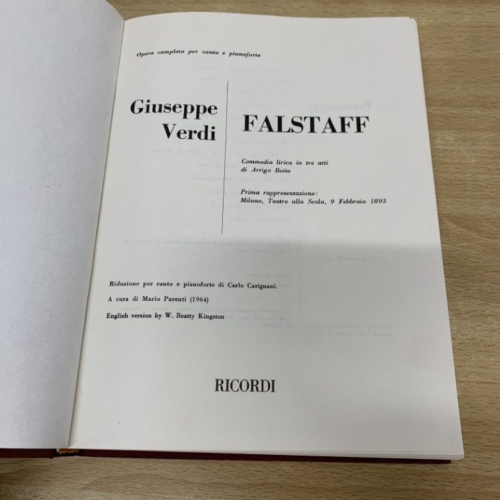 ヴェルディ：ファルスタッフ〜リコルディ版 Amazon.co.jp: ヴェルディ : オペラ「ファルスタッフ