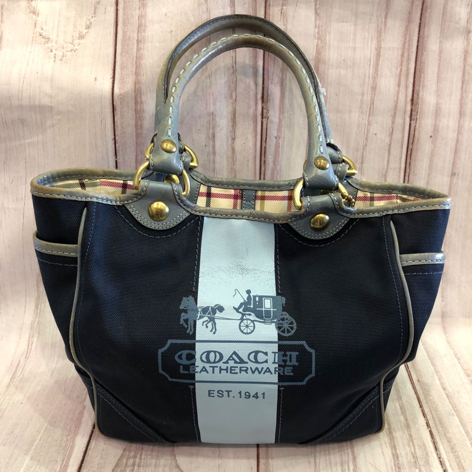 coach コーチ トートバッグ F11791 ネイビー×ブルー ☆coach コーチ/キャンバストートバッグ/型番F11791/ネイビー