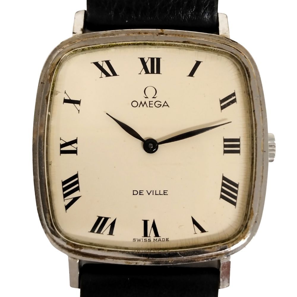 OMEGA オメガ デビル スクエア 手巻き メンズ ベルトジャンク 腕時計