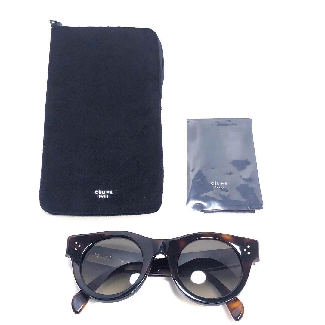 ソフトケース付き CELINE セリーヌ サングラス 41440 F S 48 25 145 アセテート ブラック ブラウン