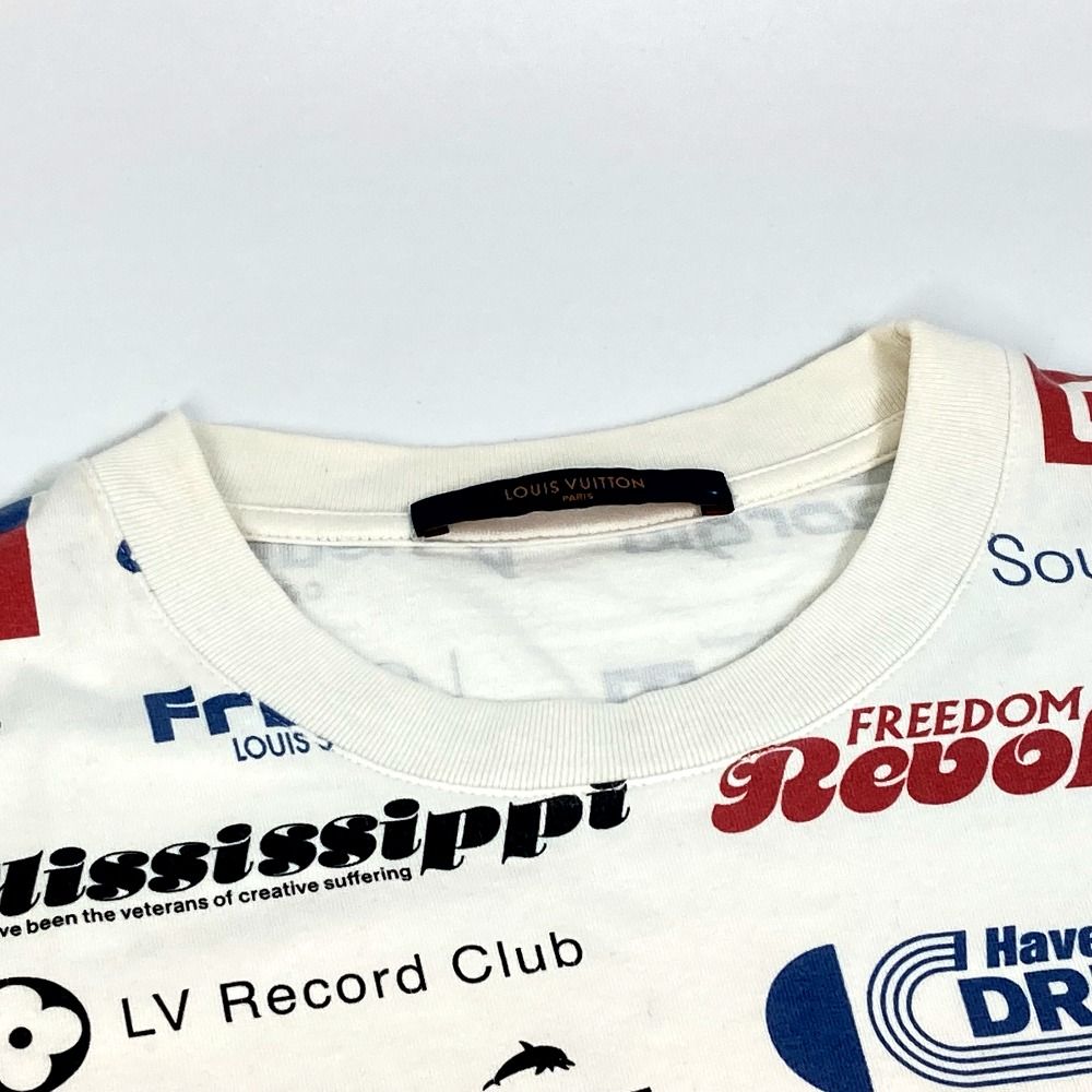 ルイヴィトン アパレル 19AW 半袖Tシャツ コットン ホワイト×マルチカラー