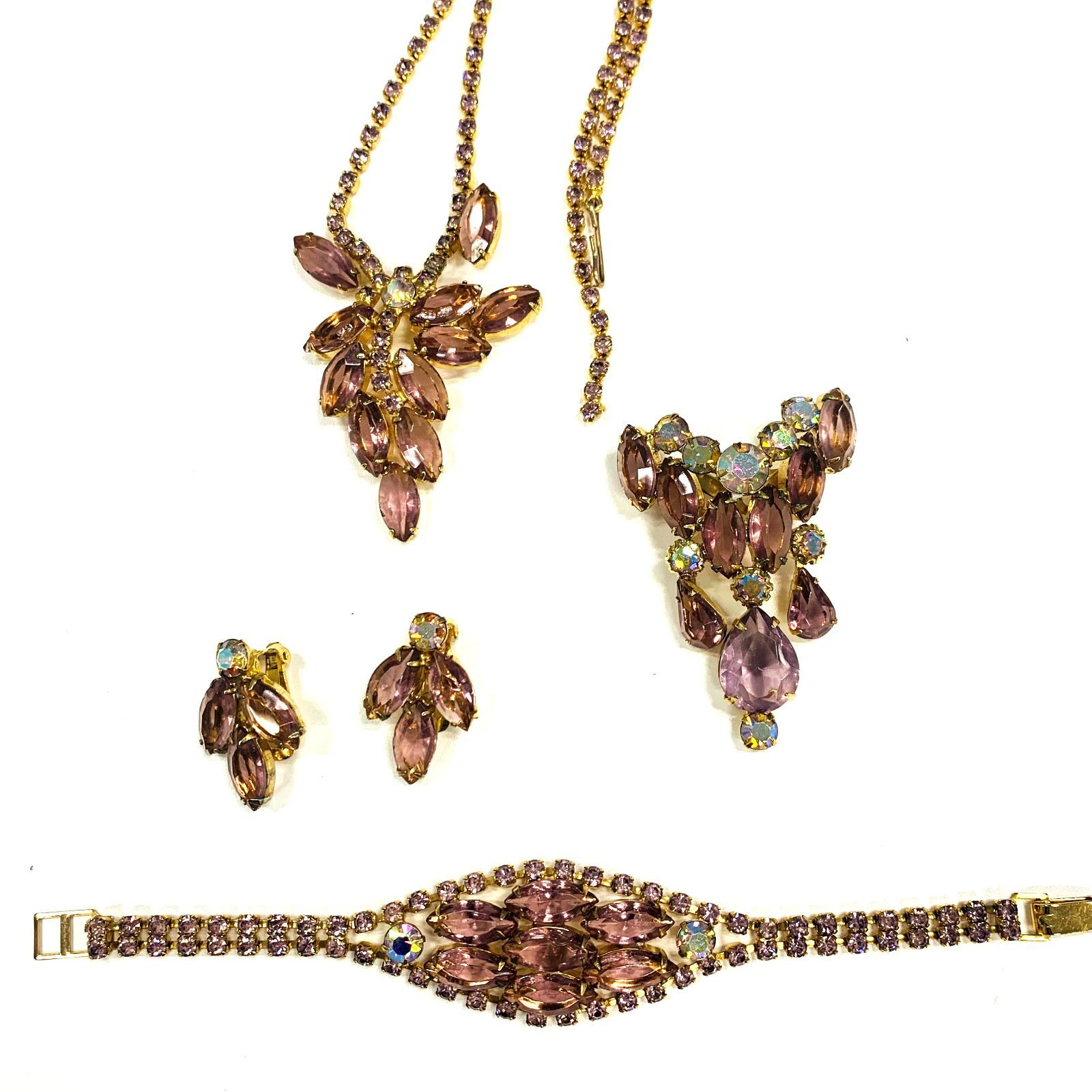アンティーク　ブレスレット　イヤリング　セット　コスチュームジュエリー Schiaparelli（スキャパレッリ）ブラウン ブレスレット