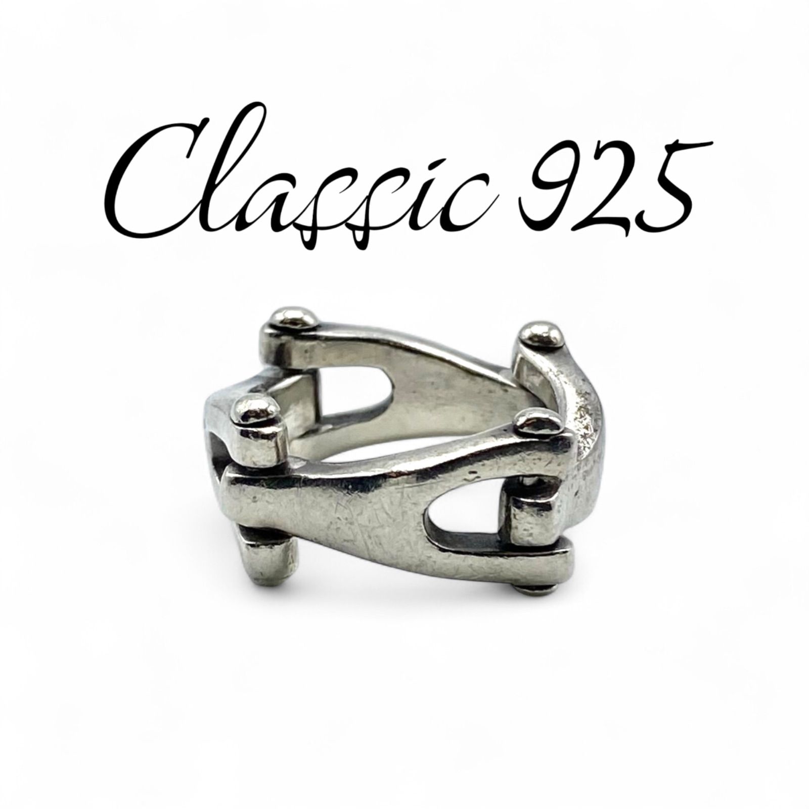 インダストリアル】チェーン Silver 925 刻印 90s Vintage Ring 
