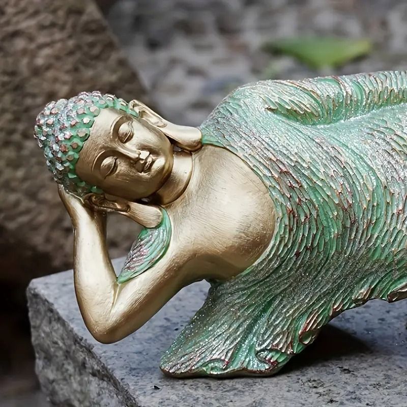 仏像 神 神様 仏様 置物 オブジェ 金 ゴールド グリーン 緑 玄関 