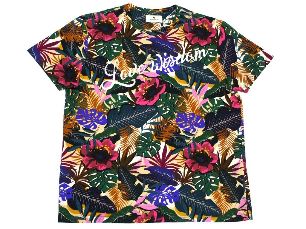 ETROエトロ　ボタニカル柄　半袖ポロシャツ　総柄　派手　Mサイズ 11036160527400943001