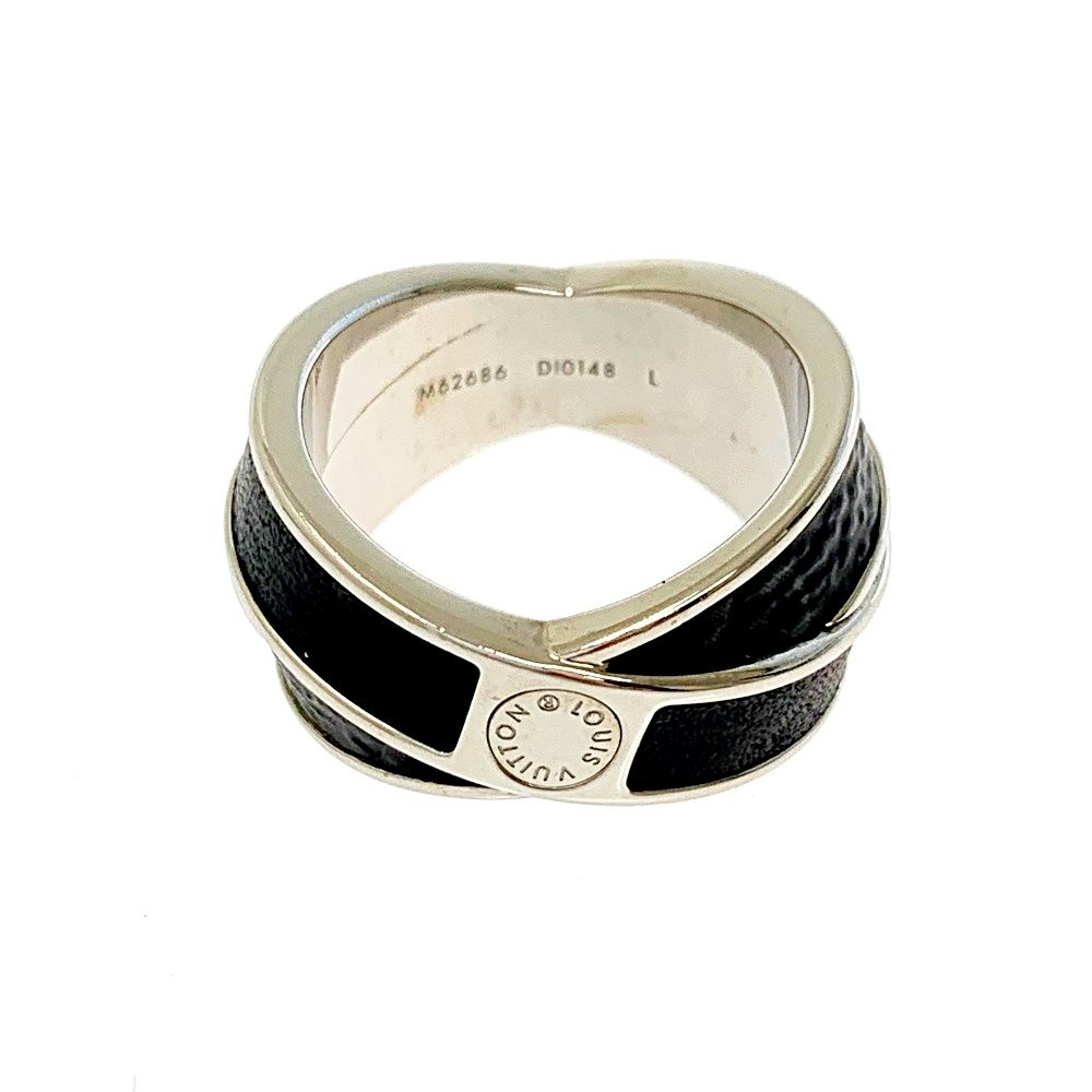 美品 ルイヴィトン バーグ モノグラム エクリプス リング シルバー 20号 美品 ルイヴィトン バーグ モノグラム エクリプス リング