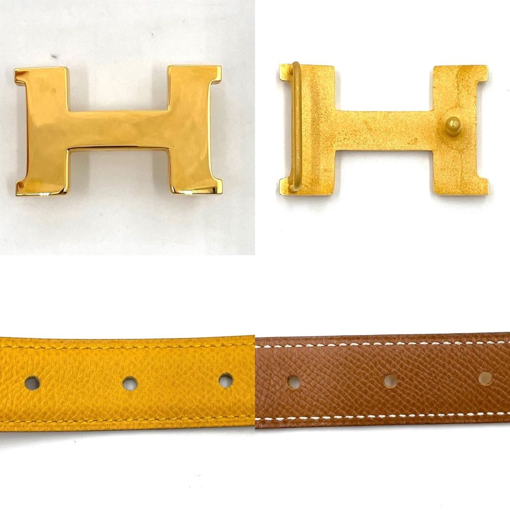 エルメス ミニコンスタンスHベルト70cm【美品】 HERMES エルメス 白/紺 ホワイト/ネイビー リバーシブル