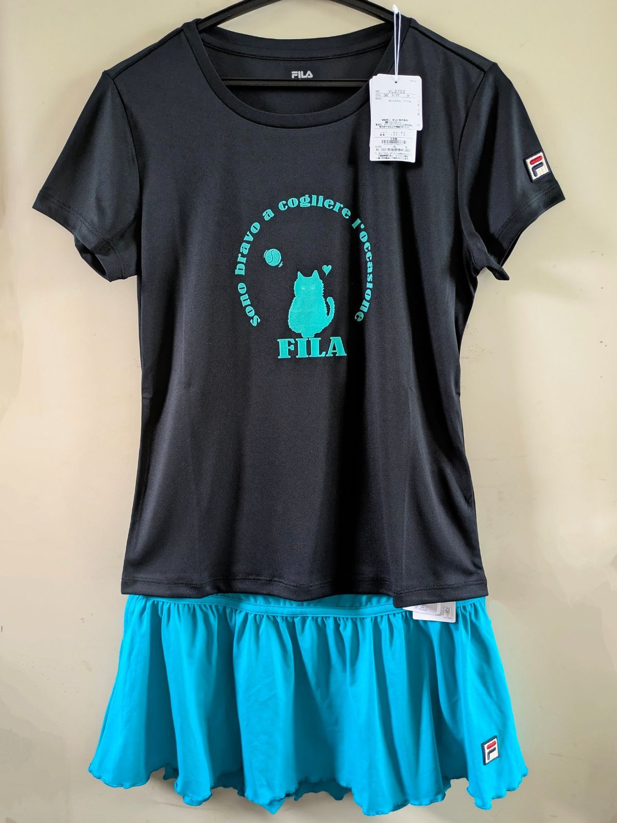 新品未使用　FILA フィラ　セットアップ　シャツ　スコート　テニスウェア FILA フィラ レディース ゲームシャツ VL2697 ＆ スコート