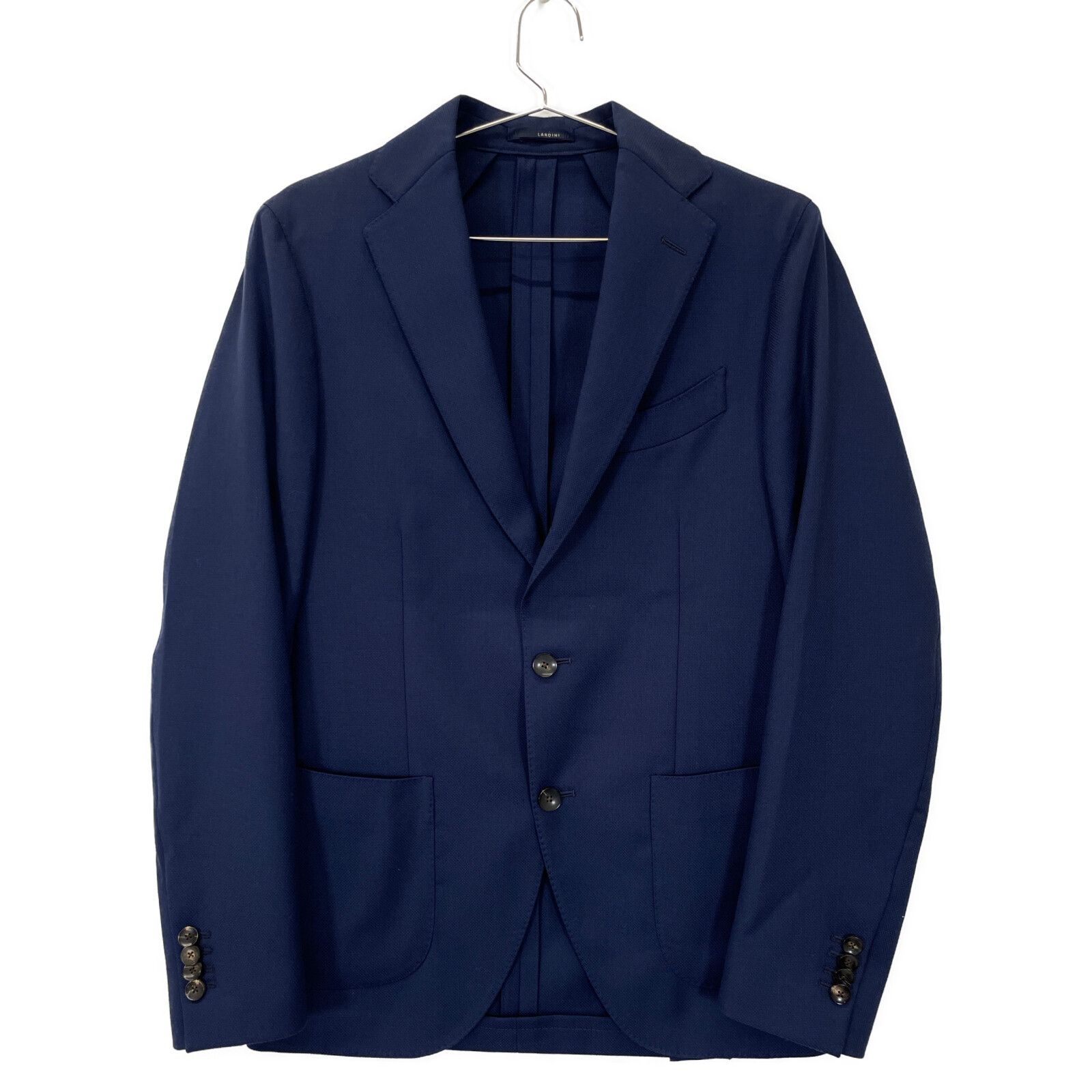 ラルディーニ　リネンジャケット　麻100% ネイビー　3ボタン　size:44 LARDINI／ラルディーニ】リネンコットンニットジャケット