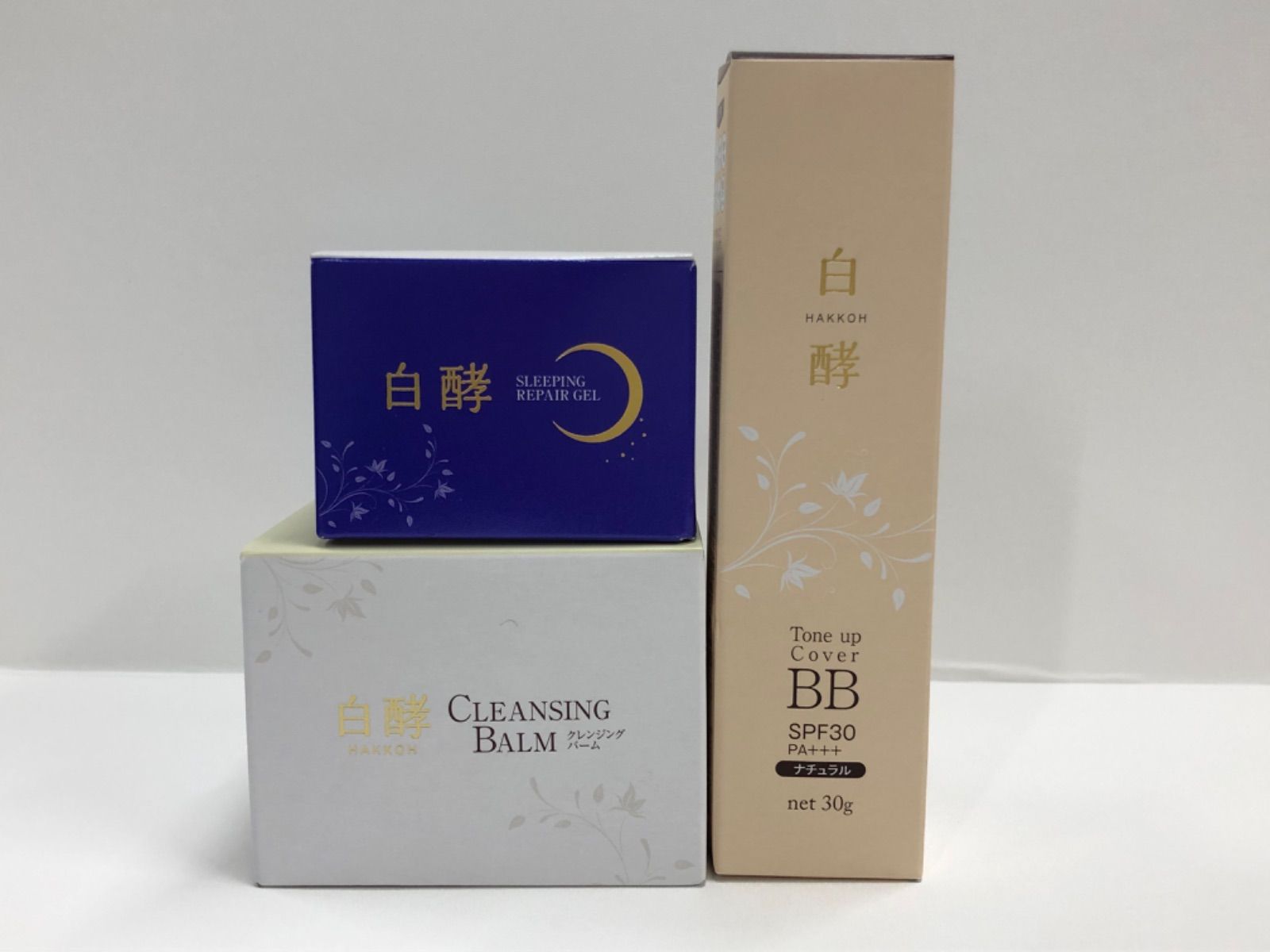 R2176 HAKKOH 白酵 BBクリーム 30g ナイトジェル30g クレンジングバーム 90g 計3点セット