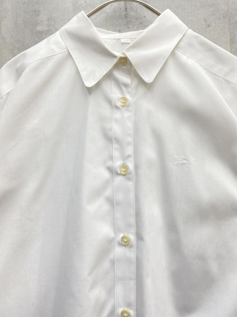 【美品】バーバリー白シャツ160A サイズ BURBERRY バーバリー 無地 長袖 シャツ size160A/白