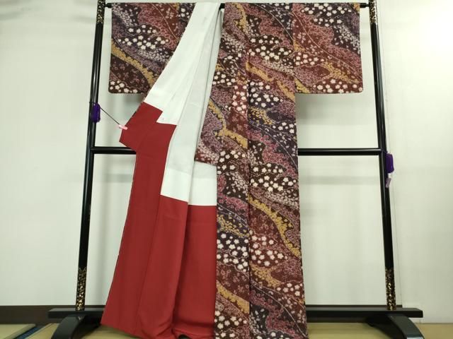 平和屋着物 上 小紋 霞花文 金彩 金通し地 DZAB0193kh5