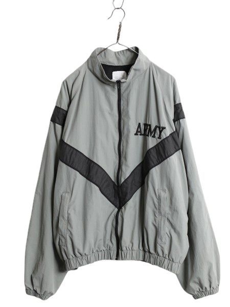 【お得なクーポン配布中!】 00s 01年製 米軍実物 US ARMY ナイロン トレーニング ジャケット XLARGE SHORT オールド 軍物 PFU ミリタリー ブルゾン ジャンパー グレー