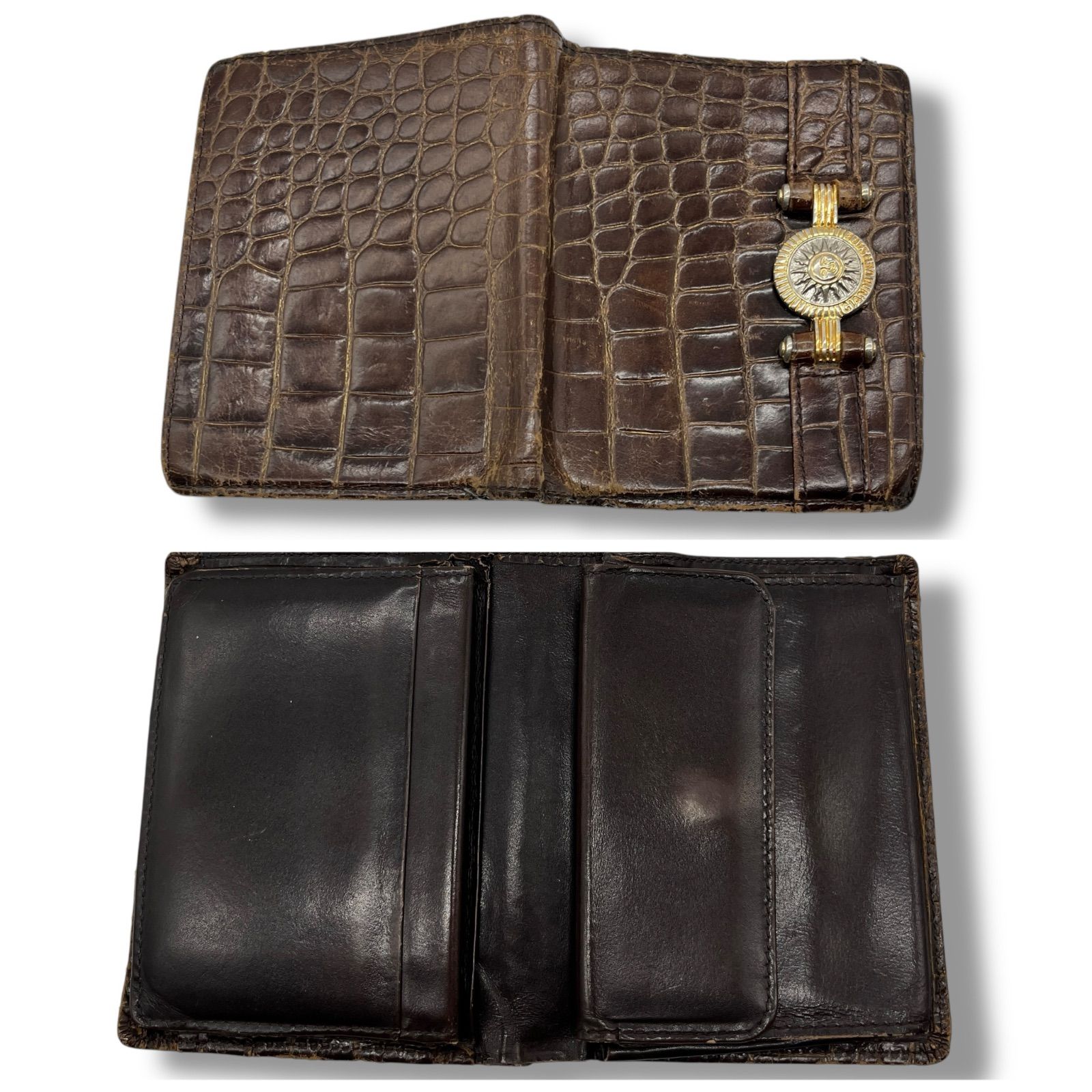 Gianni Versace 二つ折り財布 クロコ型押し メデューサ 1246