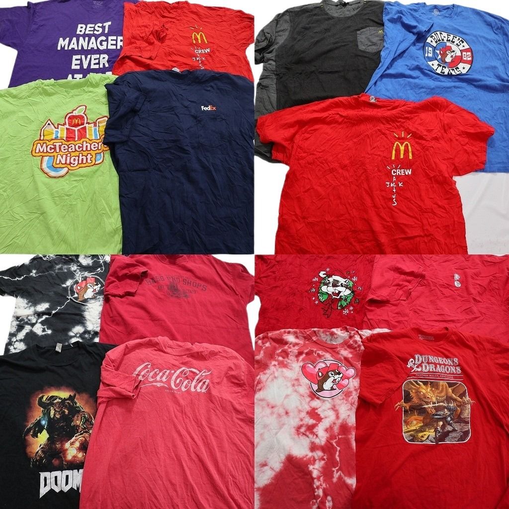 古着卸 有名企業 半袖Tシャツ 16枚セット メンズ 2XL バッキーズ コカ コーラ マクドナルド 古着 NA2730