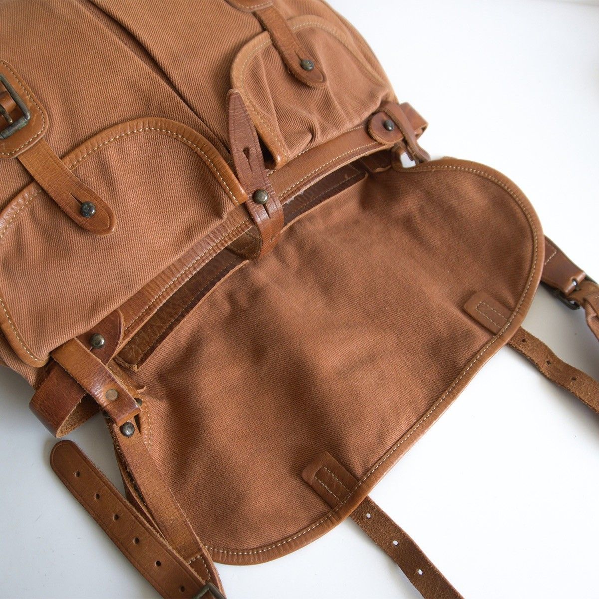 美品RRLヴィンテージ キャンバス ショルダーバッグ RRL ( DOUBLE RL ダブルアールエル ) ” ビンテージキャンバス