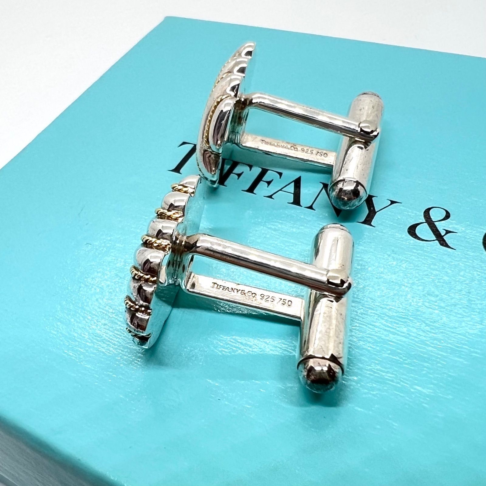 ティファニー コンビ カフス ティファニー ボタン コンビ カフス 925