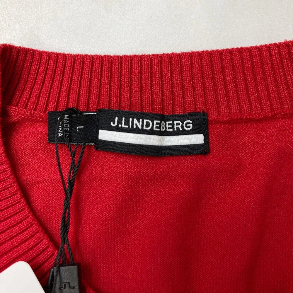 サイズ：L/48 J.LINDEBERG ジェイリンドバーグ ニットセーター 袖ロゴ