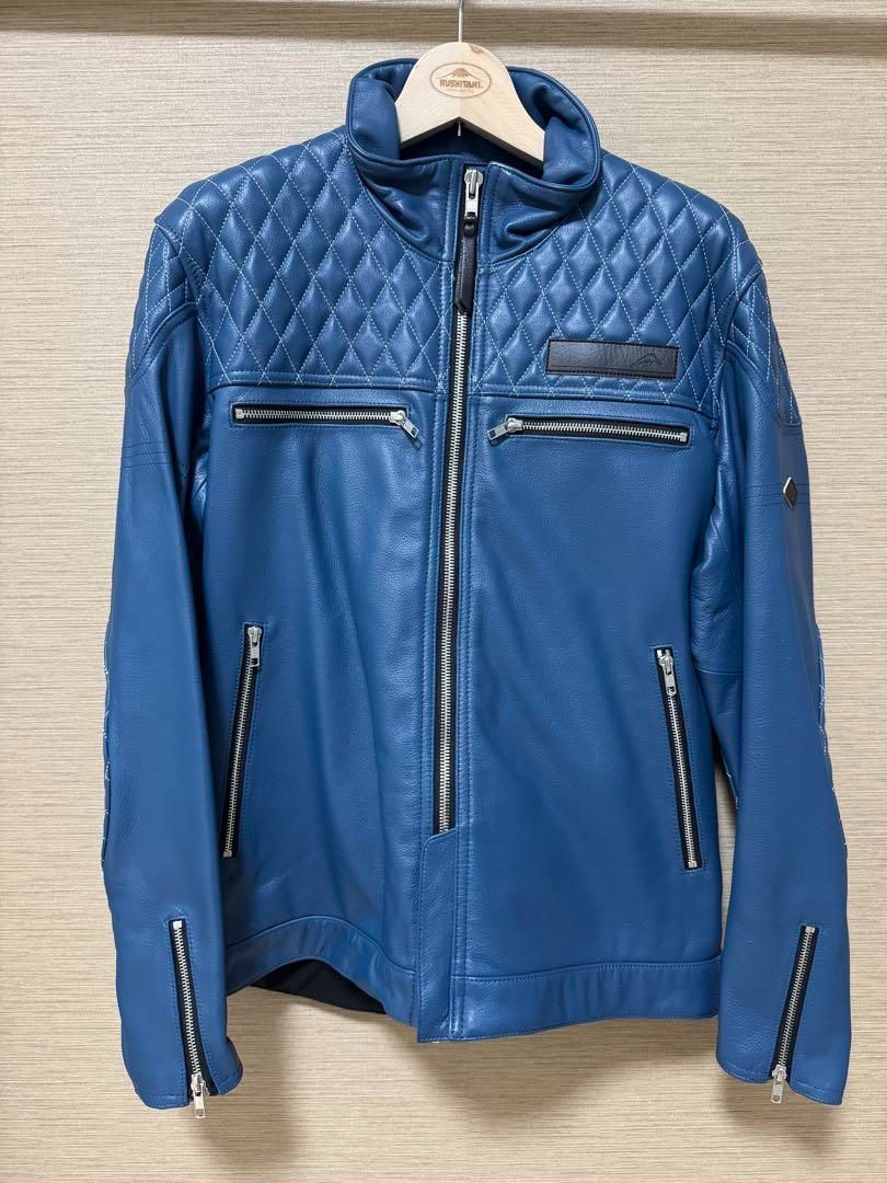 クシタニ　46worksアーカナレザージャケット LL ブルー　K-0726W 46worksアーカナレザージャケット入荷：KUSHITANI熊谷店