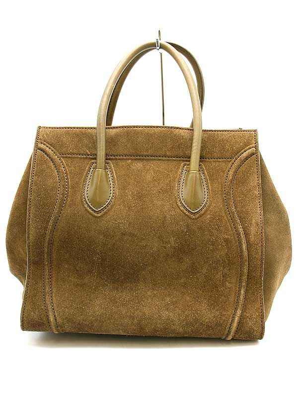 CELINE セリーヌ スエード ラゲージファントム トートバッグ カーキ CELINE セリーヌ スエード ラゲージファントム トートバッグ
