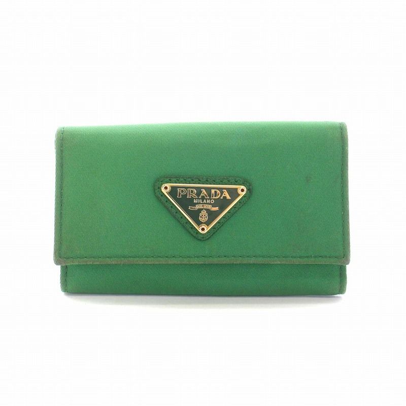 PRADA プラダ　６連　キーケース　グリーン　ナイロン×レザー　男女兼用 プラダ PRADA 6連 キーケース ナイロン レザー 緑 グリーン /YM