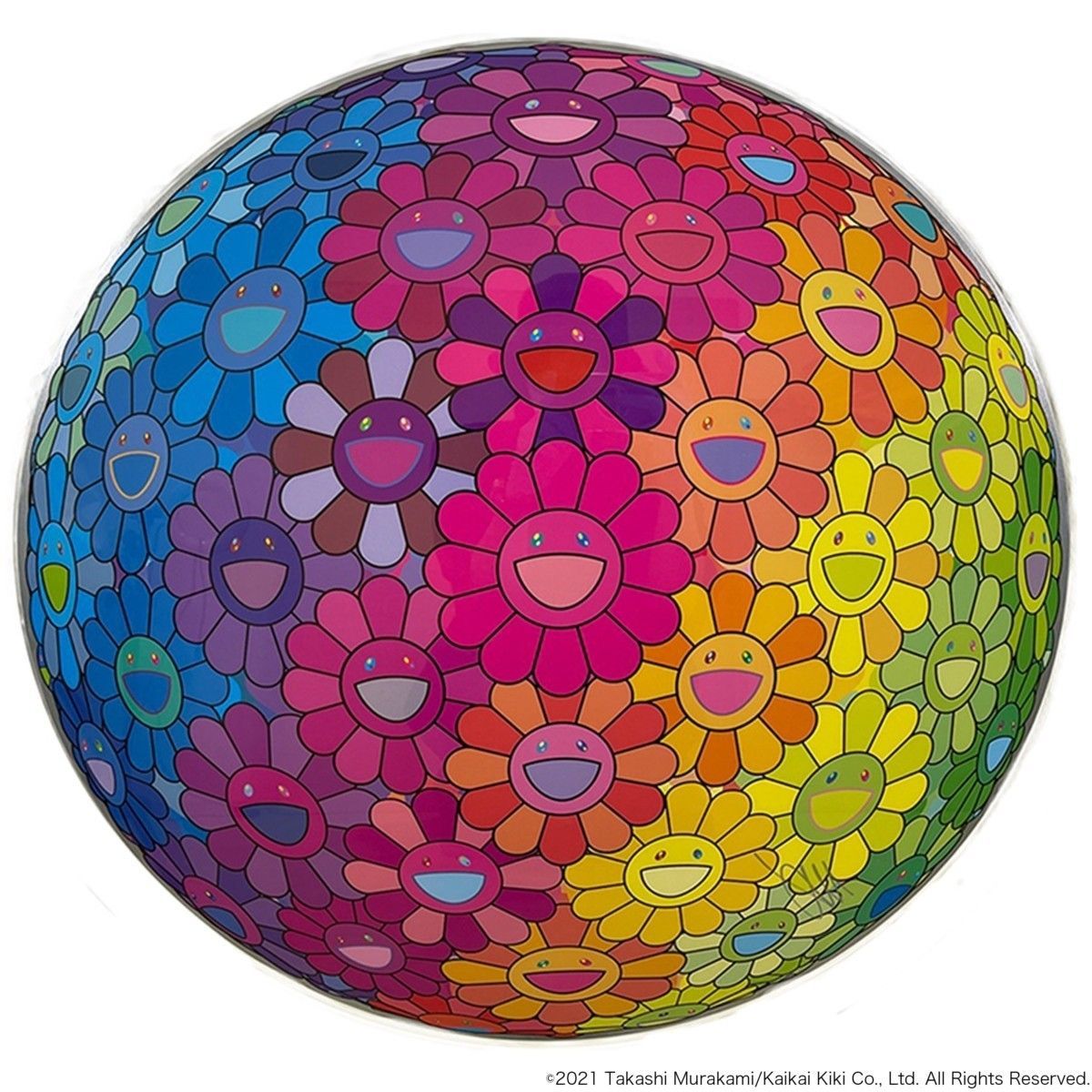 村上隆 新作エディション サイン入り フラワーボール ポスター 4種