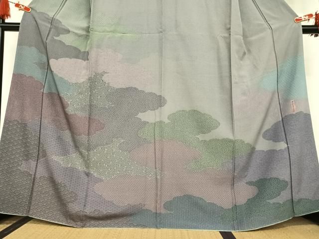 平和屋着物○重要無形文化財 人間国宝 中村勇二郎 訪問着 雲重ね吉祥花  