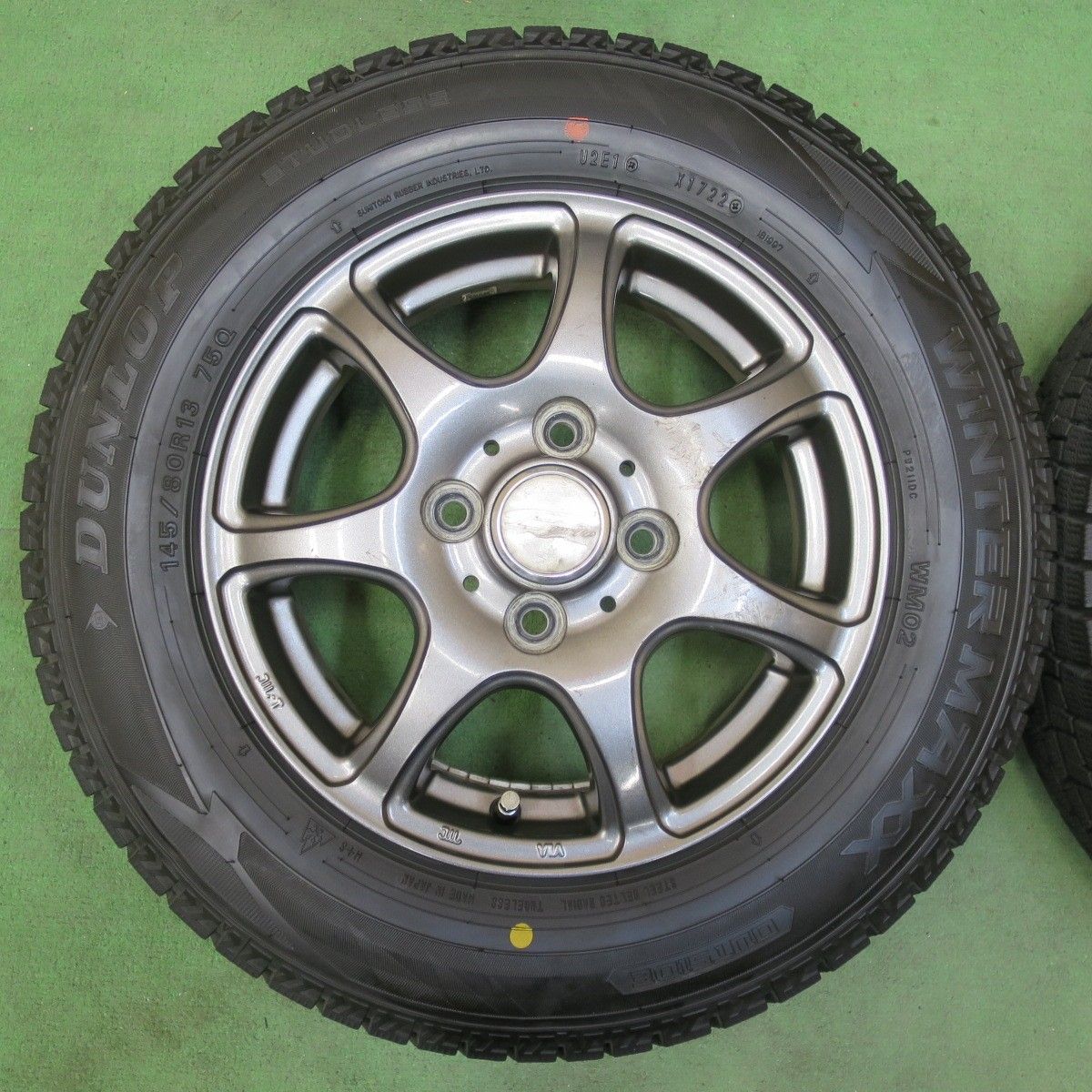 バリ溝！22年！9分☆スタッドレス 145/80R13 ダンロップ ウインター 