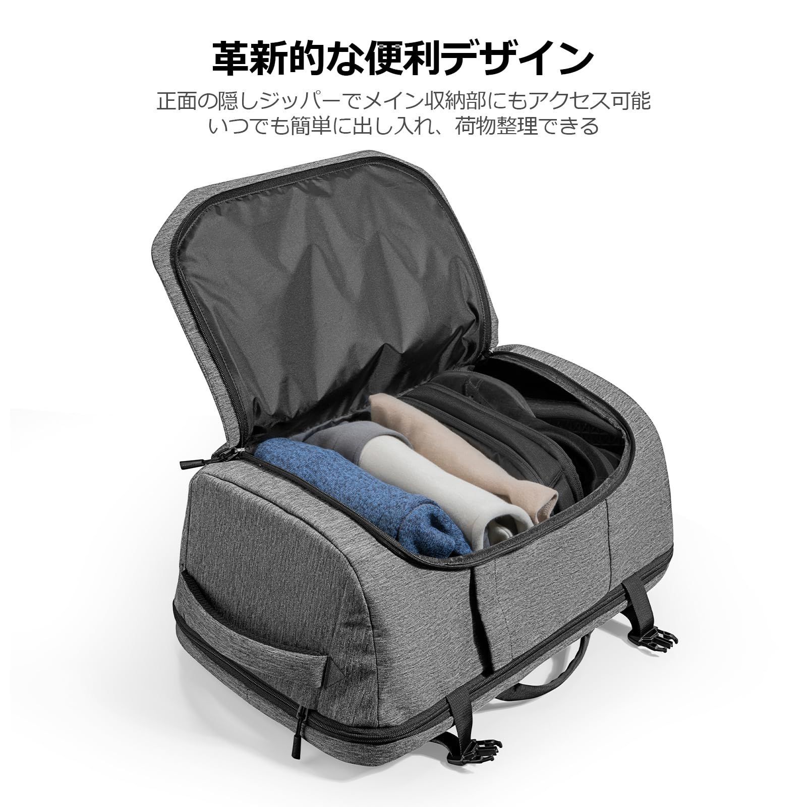 tomtoc] トラベルリュックサック 大容量 40L 機内持込 ビジネス バック