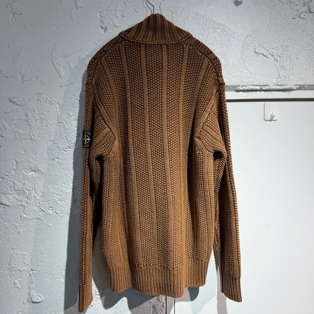 STONE ISLAND ストーンアイランド 23AW Zip Sweater ドライバーズニット 7915567T1 ブラウン size S 表参道A10