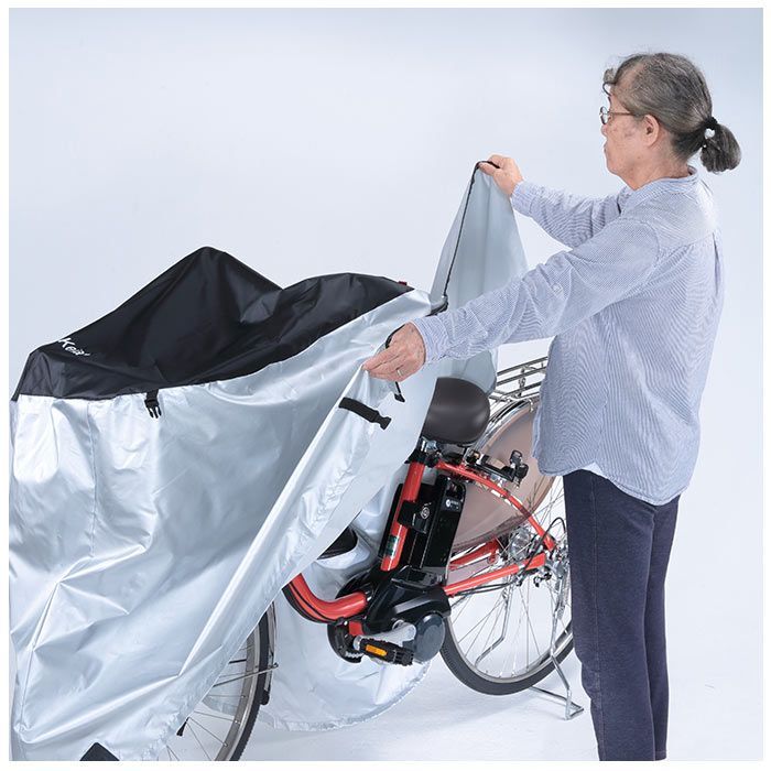 電動アシスト自転車 シルバー 前後バスケット