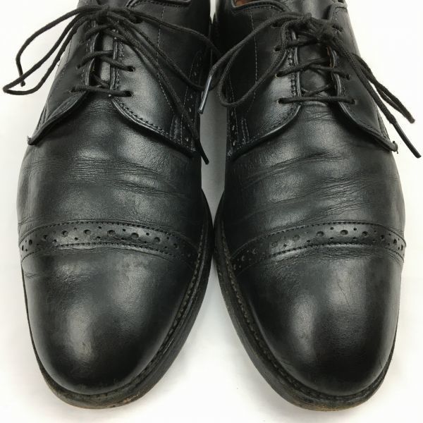 80s-90s?Vintage★ハンドメイド　キャップトゥシューズ〈黒/BLACK/ブラック〉　サイズ8.5E　26.5程度/men's 管NO.ZE-162 80s-90s?Vintage☆ハンドメイド キャップトゥシューズ〈黒/BLACK
