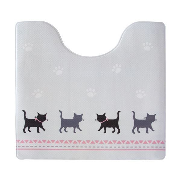 まとめ オカ 拭いてお手入れするトイレマット 約55×60cm キャット 1枚 ×5セット
