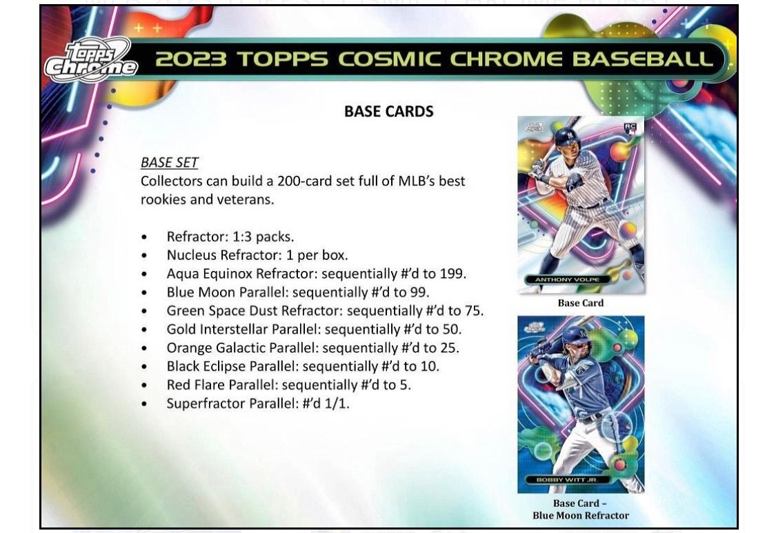 新品 未開封】2023 TOPPS COSMIC CHROME Hobby Baseball 1Box 未開封