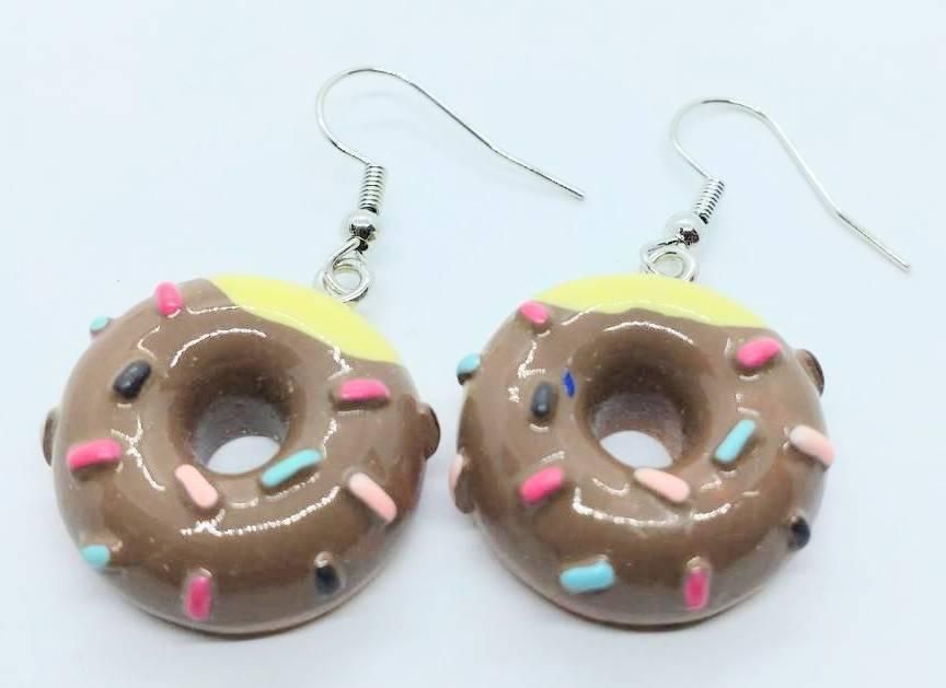 チョコ ドーナツ ピアス ハンドメイド 2個700円 ドーナツ チョコ 
