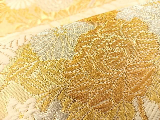 金銀糸 美保姿苑 逸品 地紙御所車花文 道長花文 an0836 平和
