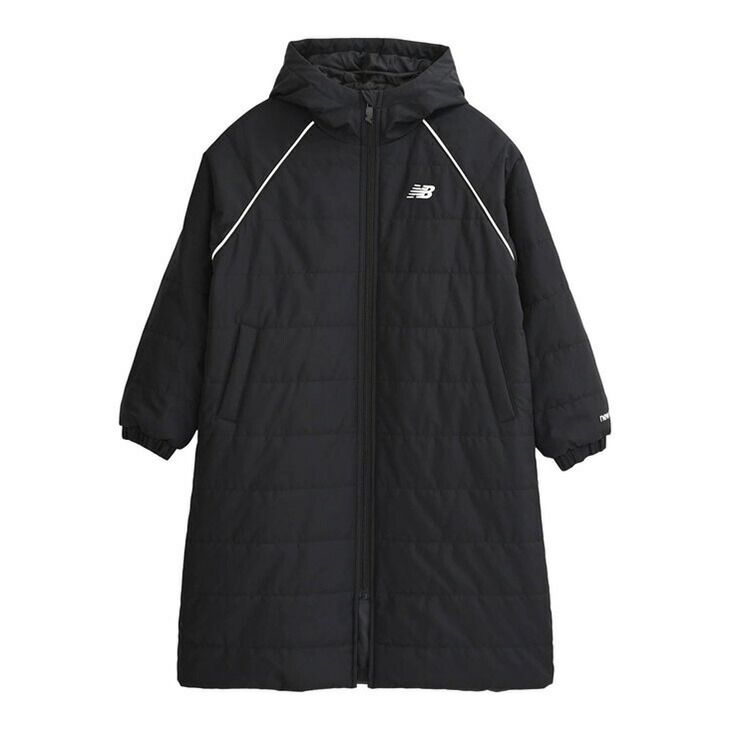ニューバランス キッズ ベンチコート 中綿コート 子ども用 アウター Newbalance ジュニア パデット ロングコート 140cm 150cm 160cm コート 子供服 防風 スポーツウェア キッズウエア 子ども用コート 用 |YJ53173-BK