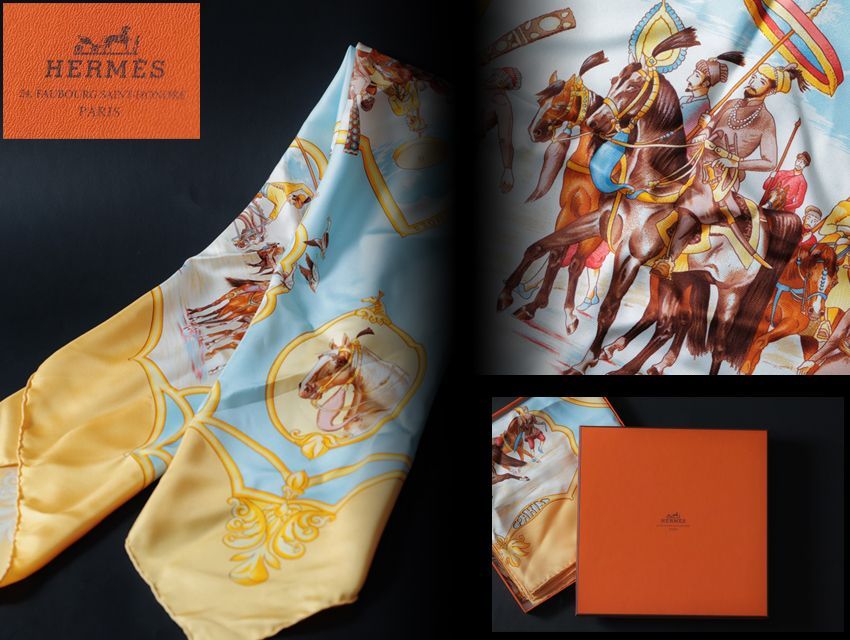 HERMES エルメス カレ90 スカーフ LES CHEVAUX DES MOGHOLS ムガル王朝