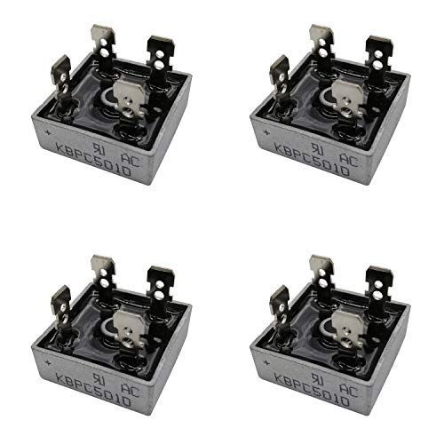 HUABAN 4個 KBPC5010 シリコンブリッジ整流ダイオード 50A 1000V 単相 全波 50 Amp アンプ 1000 Volt ボルト