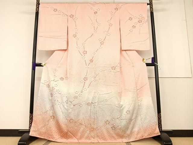 平和屋着物□訪問着 渡橋風景花文 暈し染め 正絹 逸品 AAAY9146cs