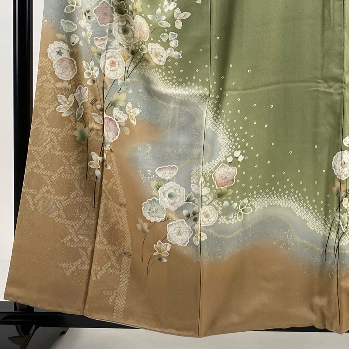 ◾️極上の赤辻が花、盛金加工、金彩加工、豪華銀通し地フルセット 十日町 翠山工房 桐屋謹製」 金通し 辻が花絞り 地紋 ボカシ 振袖