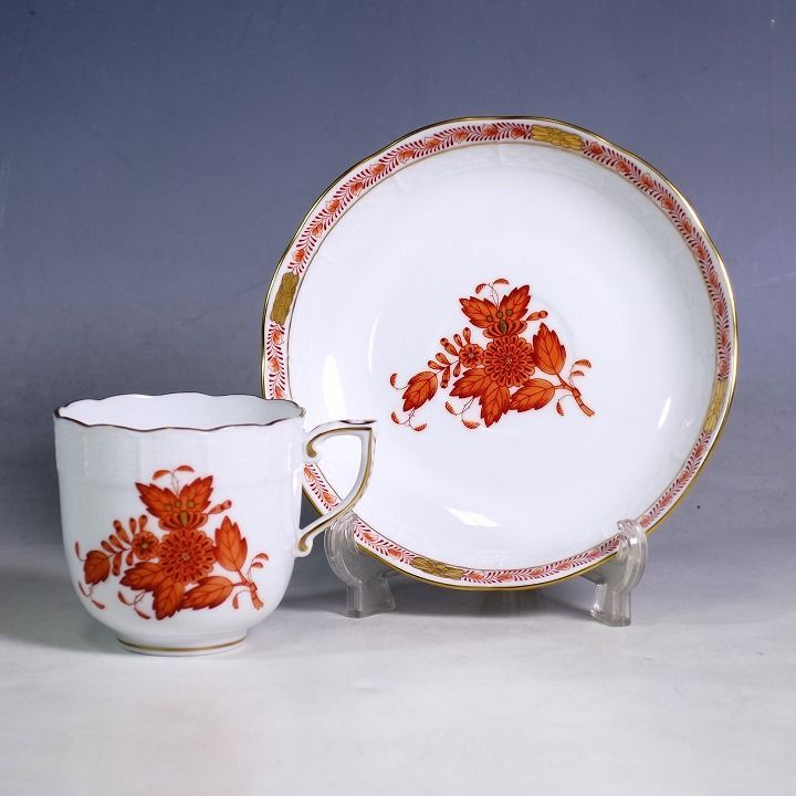 HEREND ヘレンド アポニー　オレンジ　蓋付ミニベース　フラワースタンド HEREND ヘレンド アポニー オレンジ 蓋付ミニベース フラワースタンド