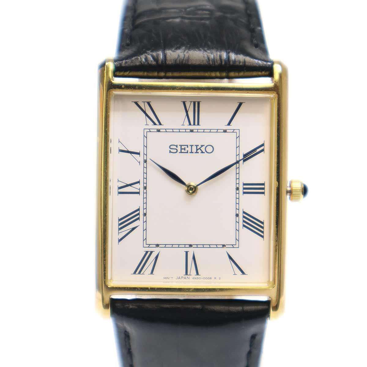 SEIKO セイコー エッセンシャルズ スクエア腕時計 4N30-00G0 ゴールド