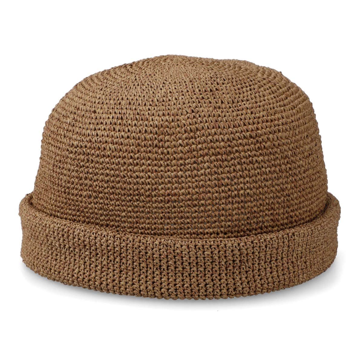 ベーシックエンチ Paper Roll Cap ロールキャップ フィッシャーマン 蒸れにくい 麦わら ペーパー ストロー ナチュラル つば無し キャップ 帽子 ユニーク サグキャップ 春夏 メンズ レディース ブ