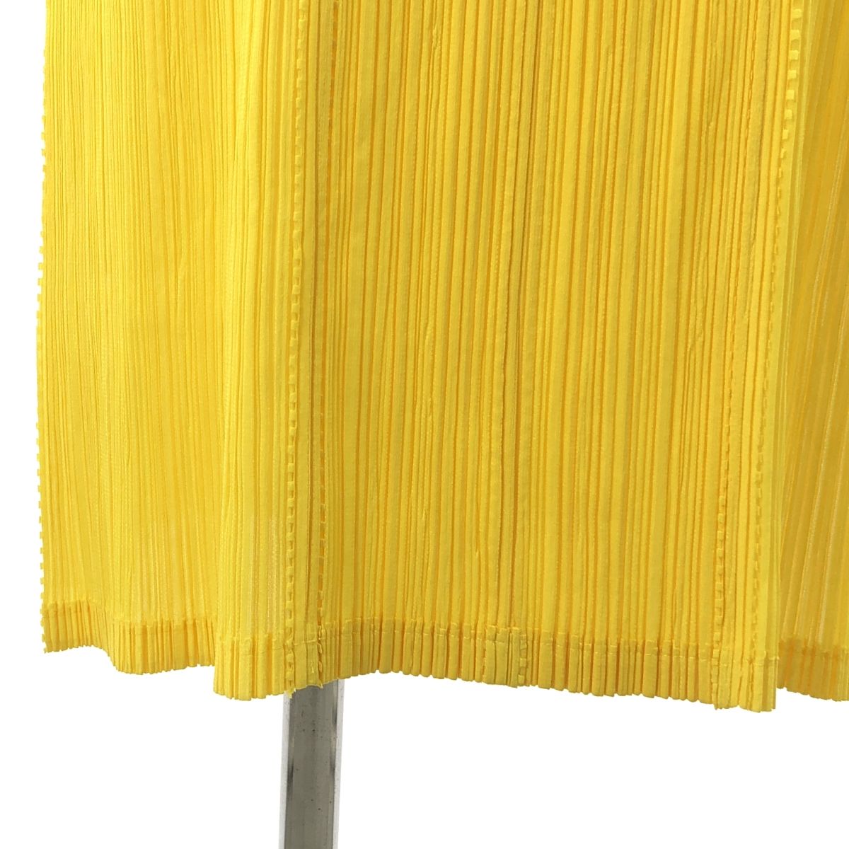 美品✨PLEATS PLEASE プリーツ　ロングワンピース　イエロー　スリット PLEATS PLEASE ISSEY MIYAKE / プリーツプリーズイッセイミヤケ