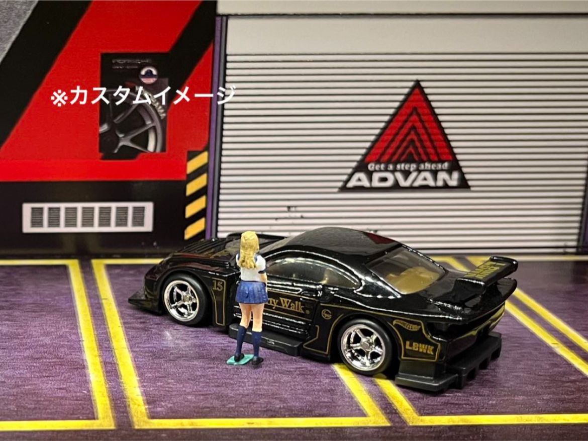 1/64 カスタムホイール 4台分 メッキ仕様 5本スポーク シルバー